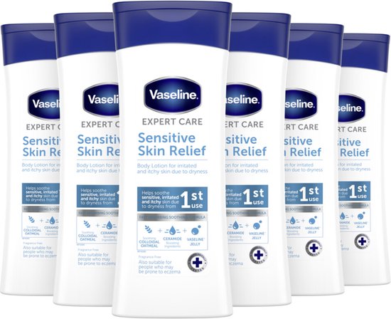 Vaseline Bodylotion Sensitive Skin Relief - 6 x 400 ml - Voordeelverpakking