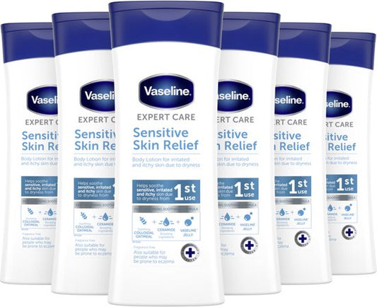 Vaseline Bodylotion Sensitive Skin Relief - 6 x 400 ml - Voordeelverpakking