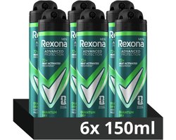 Rexona Men Advanced Protection Anti-Transpirant Spray - Quantum Dry - met Heat Activated Freshness Technologie - 6 x 150 ml