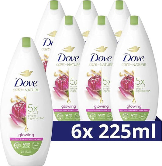 Dove Douchegel - Glowing Ritual Lotusbloem - 6 x 225 ml Voordeelverpakking