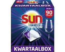 Sun Optimum All-in 1 Regular Capsules – 90 vaatwastabletten – Kwartaalbox