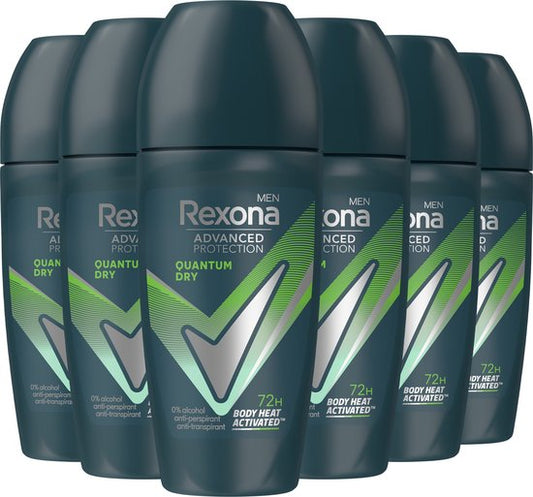 Rexona Men Advanced Protection Anti-Transpirant Roller - Quantum Dry - 6 x 50 ml - Voordeelverpakking
