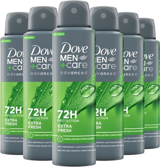 Dove Men+Care Advanced Anti-Transpirant Deodorant Spray - Extra Fresh - neutraliseert geurtjes en verzorgt je huid - 6 x 150 ml