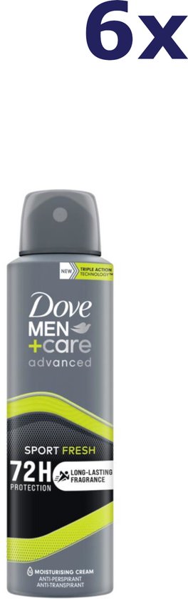 Dove Deodorant Men+ Care Sport Fresh - 6 x 150 ml - Voordeelverpakking