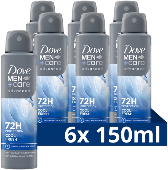 Dove Men+Care Advanced Anti-Transpirant Deodorant Spray - Cool Fresh - 6 x 150 ml - Voordeelverpakking