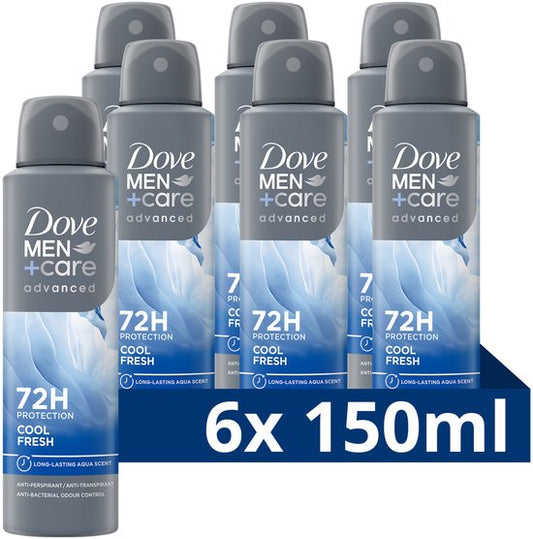 Dove Men+Care Advanced Anti-Transpirant Deodorant Spray - Cool Fresh - 6 x 150 ml - Voordeelverpakking