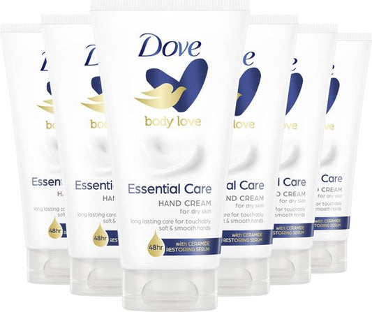 Dove Body Love Handcreme - Essential Care - met Ceramide Restoring Serum - 6 x 75 ml