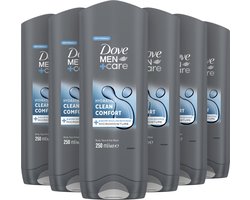 Dove Men+Care Clean Comfort 3-in-1 Douchegel - 6 x 250 ml - Voordeelverpakking