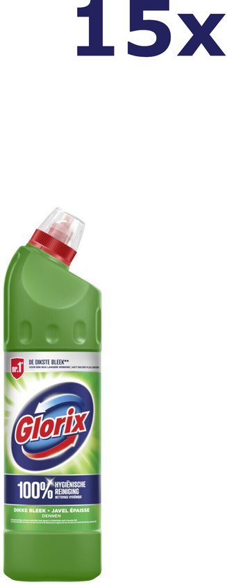 Glorix Bleek – Dennen – 15x 750 ml – Tegen Kalkaanslag & Bacteriën – Met Frisse Geur - Voordeelverpakking