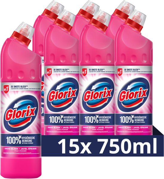 15x Glorix Bleek Pink Power 750 ml