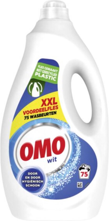 OMO Vloeibaar Wasmiddel Wit 75 Wasbeurten - 2 x 3750 ml - Voordeelverpakking