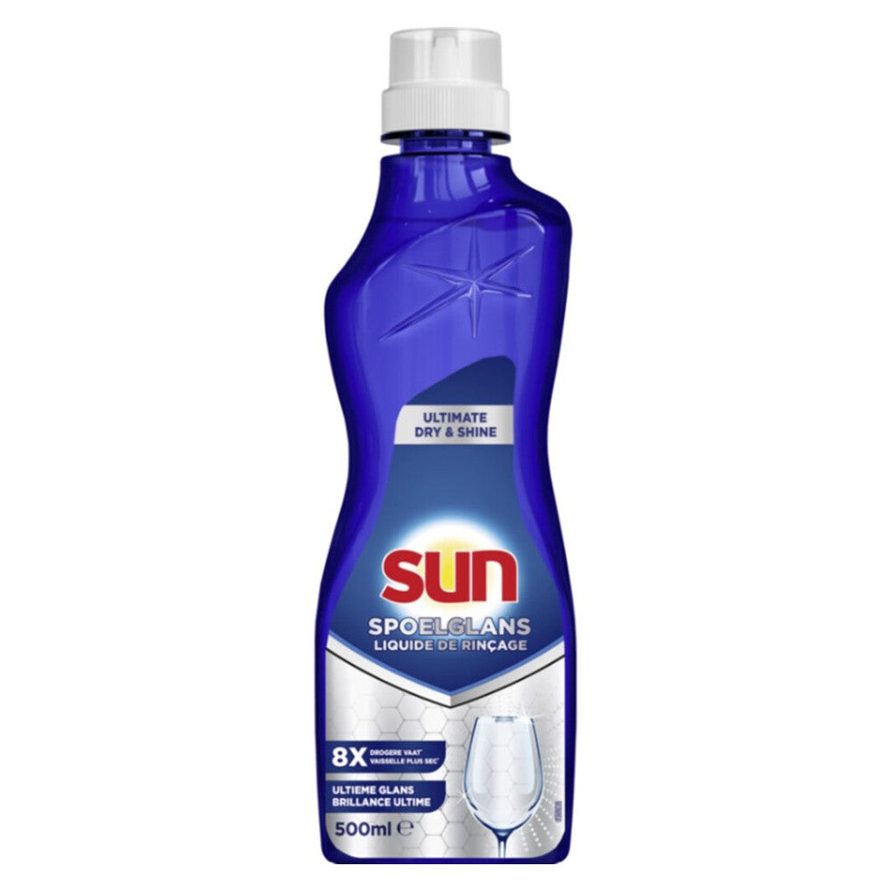 Sun - Vaatwas - Glansspoelmiddel - Ultimate Dry & Shine - 8x Drogere Vaat - 500ml