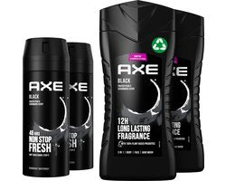Axe Black Deodorant Bodyspray & 3-in-1 Douchegel - 2 x 150 ml + 2 x 250 ml - Voordeelverpakking