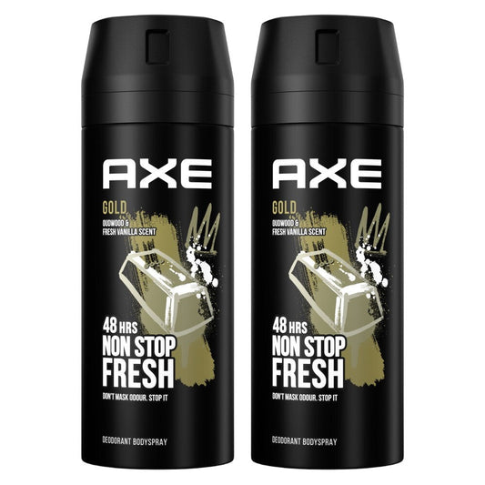 Axe - Deodorant - Spray - Gold - Oud Wood & Fresh Vanilla - 2x150ml
