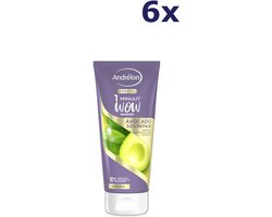 Andrélon 1 Minuut Wow Masker Avocado SOS Repair - 6 x 180 ml - Voordeelverpakking