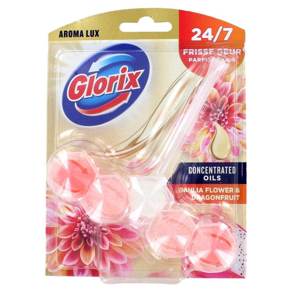 Glorix - Toiletblok - Concentrated Oils - Dahlia Flower & Dragonfruit - Duo Pack - 2x55g