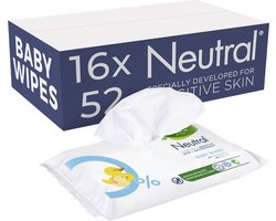 Neutral 0% Baby Wipes - Parfumvrij - 16 x 52 stuks - Voordeelverpakking