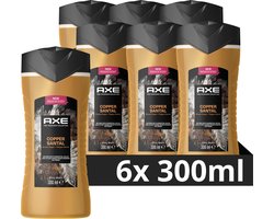 AXE Fine Fragrance Collection Copper Santal Douchegel - 6 x 300 ml - Voordeelverpakking