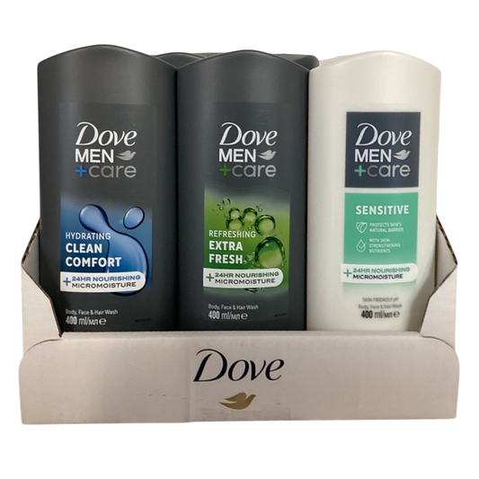 Dove Men+Care - Display - Douchegel - 3 Assortimenten - 17 Stuks