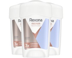 Rexona Women Maximum Protection Anti-Transpirant Deodorant Stick - Clean Scent - 3 x 45 ml - Voordeelverpakking