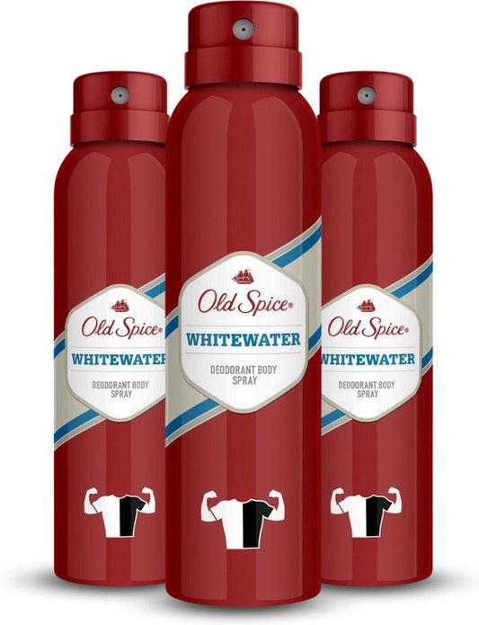 Old Spice Deodorant Body Spray Whitewater Bundelverpakking - 3 x 150 ml