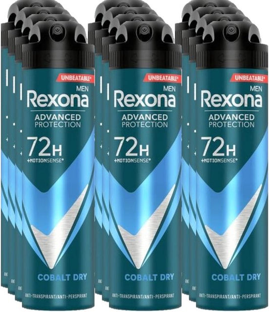 Rexona Deospray Men  Dry Cobalt 150 ml - Voordeelverpakking 12 stuks