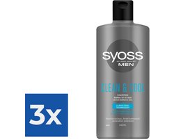 Syoss Men - Shampoo - Clean & Cool - 440ml x 3