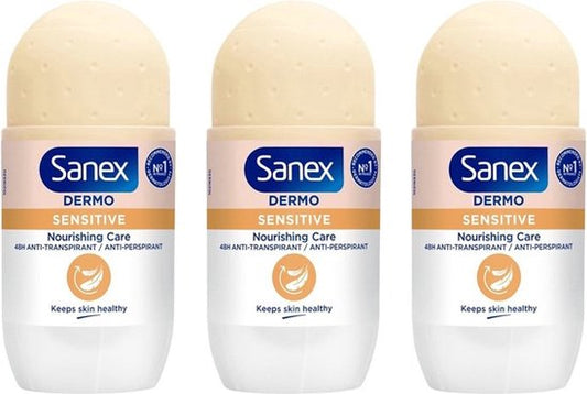 Sanex deo rol Dermo Sensitive PH balance - 50 Ml - Voordeelverpakking 3 stuks