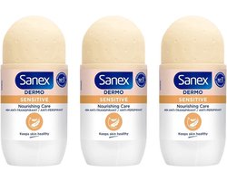 Sanex deo rol Dermo Sensitive PH balance - 50 Ml - Voordeelverpakking 3 stuks