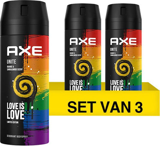 Axe Unite Deodorant Bodyspray 150ML - Voordeelverpakking 3 stuks