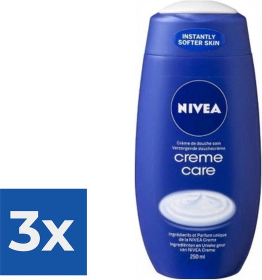 Nivea Douchegel - Creme Care 250 ml - Voordeelverpakking 3 stuks