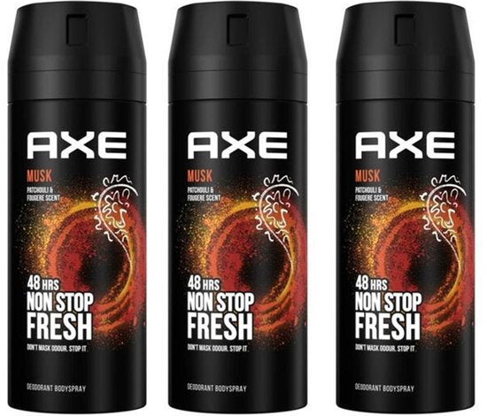 Axe Deospray - Musk 150 ml - Voordeelverpakking 3 stuks