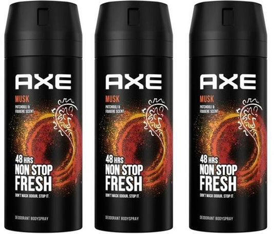 Axe Deospray - Musk 150 ml - Voordeelverpakking 3 stuks