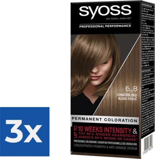 Syoss - Haarverf - 6_8 - Donkerblond - 115ml x 3