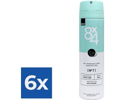 8x4 Deodorant Spray No.7 Fresh Lime - 150ml - Voordeelverpakking 6 stuks