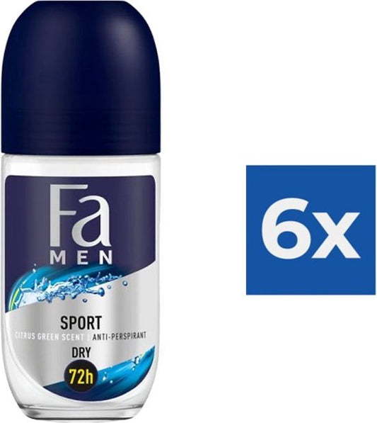 Fa Sport Energizing Fresh Deodorant Roll On 50ml - Voordeelverpakking 6 stuks