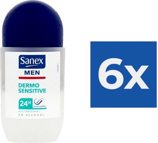 Sanex Men - Deodorant - Roller - Dermo Sensitive - 50ml x 6