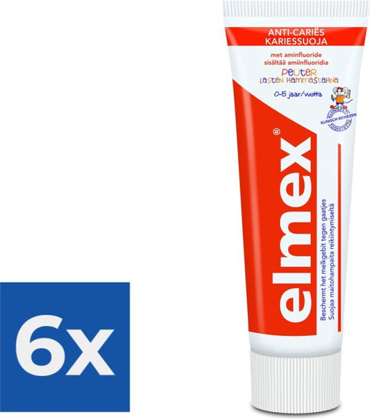 Elmex Anti-Cariës Peuter Tandpasta 75 ml - Voordeelverpakking 6 stuks