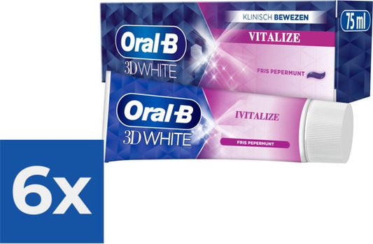 Oral B - Tandpasta - 3D White - Vitalize - 75ml x 6