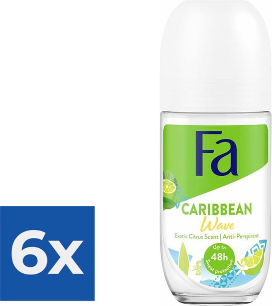 Fa Deo Roll-on - Caribbean Lemon - 50 ml. - Voordeelverpakking 6 stuks