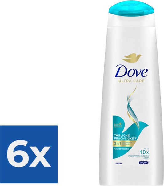 Dove Shampoo - Daily Moisture 2 in 1 250 ml - Voordeelverpakking 6 stuks