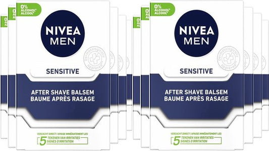 NIVEA After Shave Balsem - Sensitive - Voordeelverpakking 12 x 100 ml
