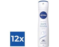 Nivea Deodorant Pure Invisible - 150 ml - Voordeelverpakking 12 stuks