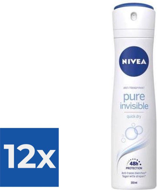 Nivea Deodorant Pure Invisible - 150 ml - Voordeelverpakking 12 stuks