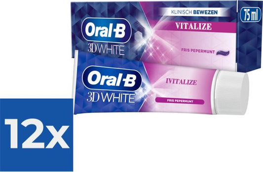 Oral B - Tandpasta - 3D White - Vitalize - 75ml x 12