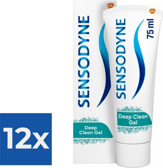Sensodyne Tandpasta Deep Clean Gel 75 ml - Voordeelverpakking 12 stuks