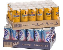 Fristi en Chocomel - Rood fruit en Vol blikje - 24x 250ml