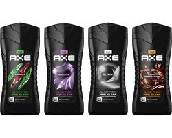 AXE 3-in-1 Douchegel - Africa + Black + Dark Temptation + Excite - 4 x 250 ml - Voordeelverpakking