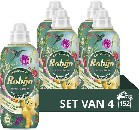 Robijn Collections Wasverzachter - Paradise Secret - 4 x 38 wasbeurten - Voordeelverpakking