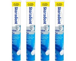 Steradent Reinigingstabletten – Active Fresh Plus - Voordeelverpakking 4 x 30 Stuks
